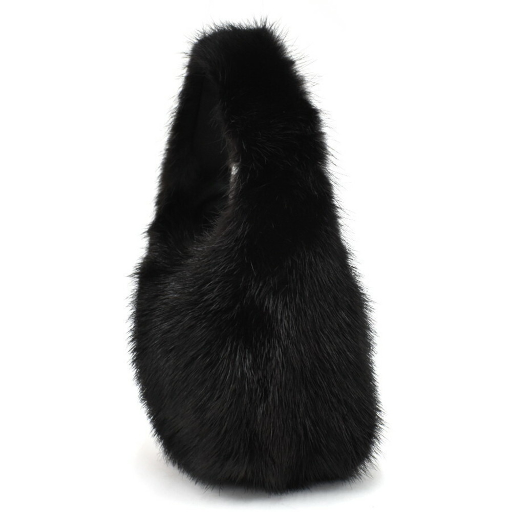 Gucci Handbag Mini Bag Pouch Mink Fur Satin Black - Picture 2 of 9